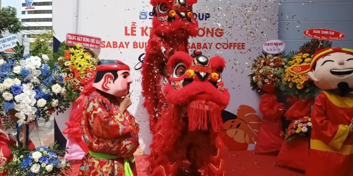 Múa lân khai trương công ty giá rẻ tại Bắc Ninh