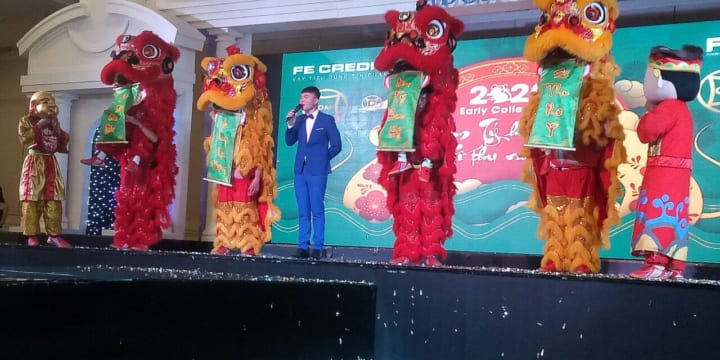 Múa lân khai trương công ty giá rẻ tại Điện Biên