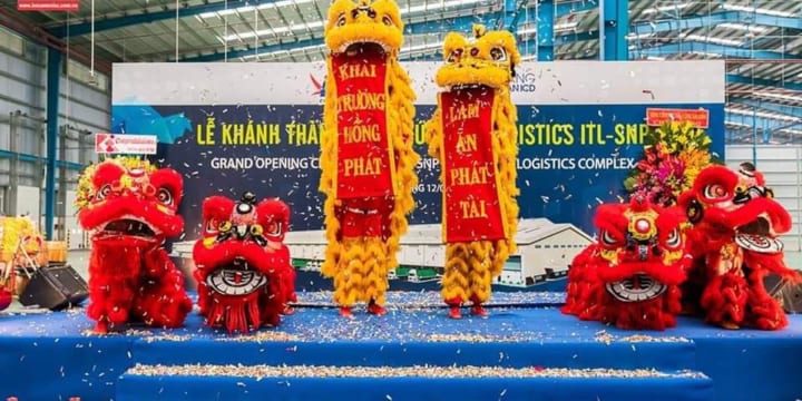 Múa lân khai trương công ty giá rẻ tại Bình Thuận