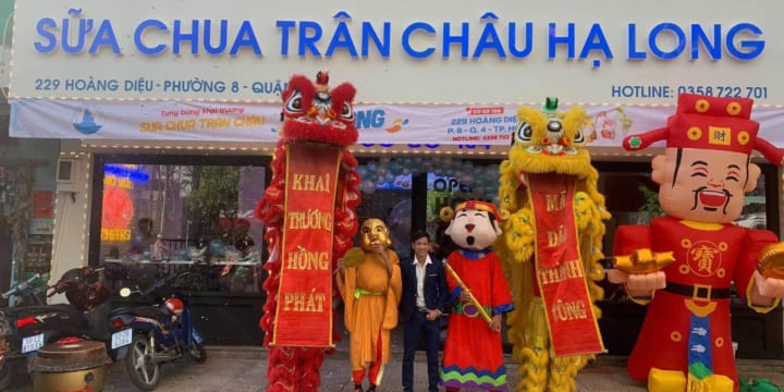 Múa lân khai trương công ty giá rẻ tại Quảng Trị